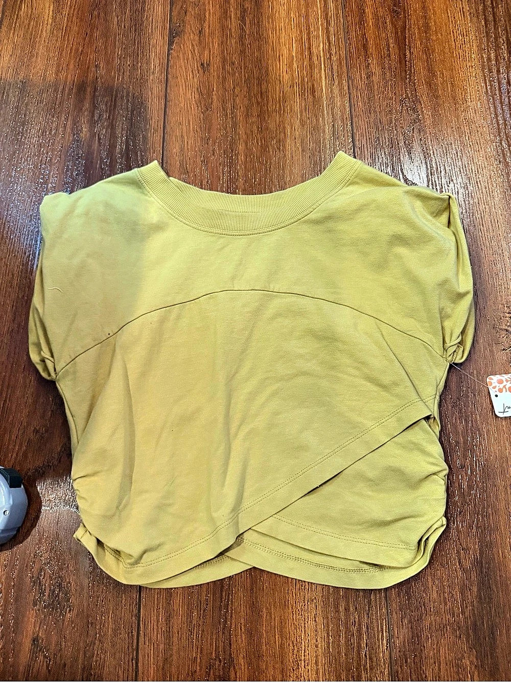 Free People Hot Shot Crossover Set Short Sleeve Top  ONLY Yellow Medium